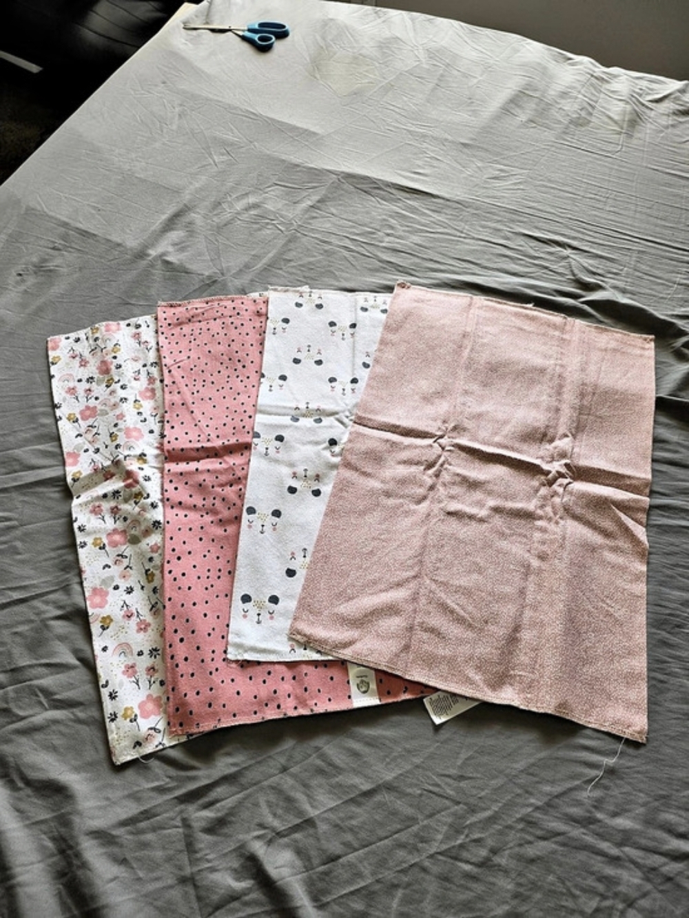 Pink & White Floral Fabric Set